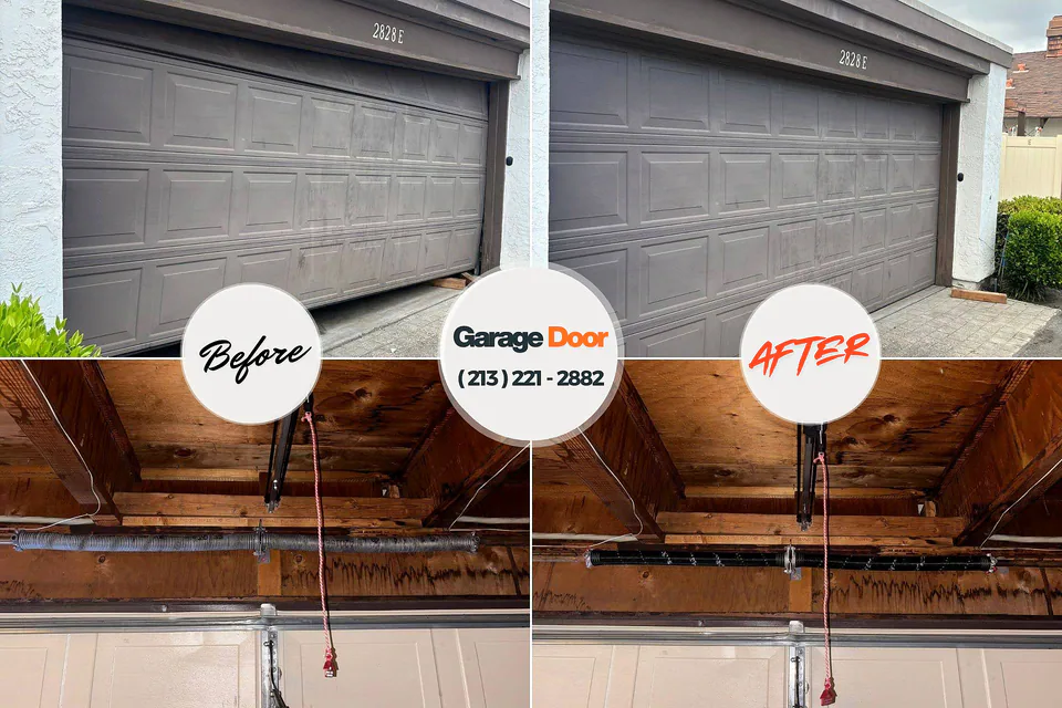 Before and after: garage door repair South Hempstead, NY